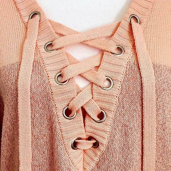 NY & CO SOHO Jeans, Pink-Lace up Sweater.GENTLY USED MED Less than half MSRP! - Picture 3 of 6